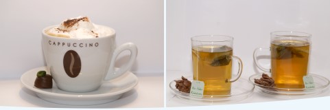 Kaffee und Tee mit Wellnesswasser